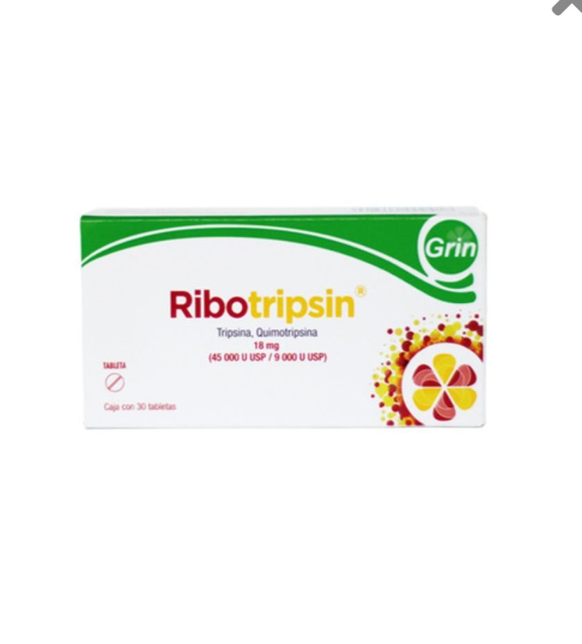 Ribotripsin Tripsina Quimotripsina 18 Mg Caja Con Tabletas Ocufarma