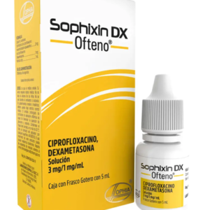 Sophixín Dx Ofteno, Ciprofloxino/Dexametasona 3mg/1mg/5ml