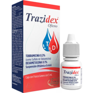 Trazidex Ofteno, Tobramicina/Dexametasona 3mg/1mg 5ml. SOPHIA