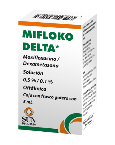 Mifloko Delta, Moxifloxacino/Dexametasona Solución 0.5/0.1%, 5ml