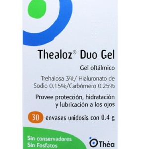 Thealoz Duo Gel, Thealosa3%/Hialuronato de Sodio 0.15%/Carbómero 0.25%, 30 envases unidosis con 0.04g