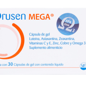Drusen Mega, Suplemento alimenticio, Caja con 30 cápsulas de gel