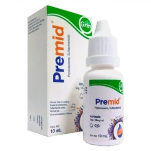 Premid, Prednisolona/ Sulfacetamida 5mg/100mg. 10ml