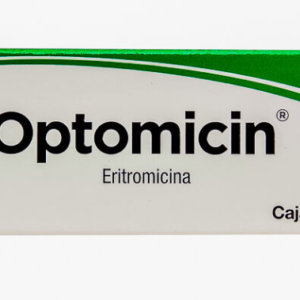 Optomicin, Eritromicina, 5mg/1g. Caja con tubo con 3g