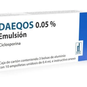 DAEQOS Ciclosporina Emulsion 0.05% caja con 3 bolsas unidosis 0.4ml