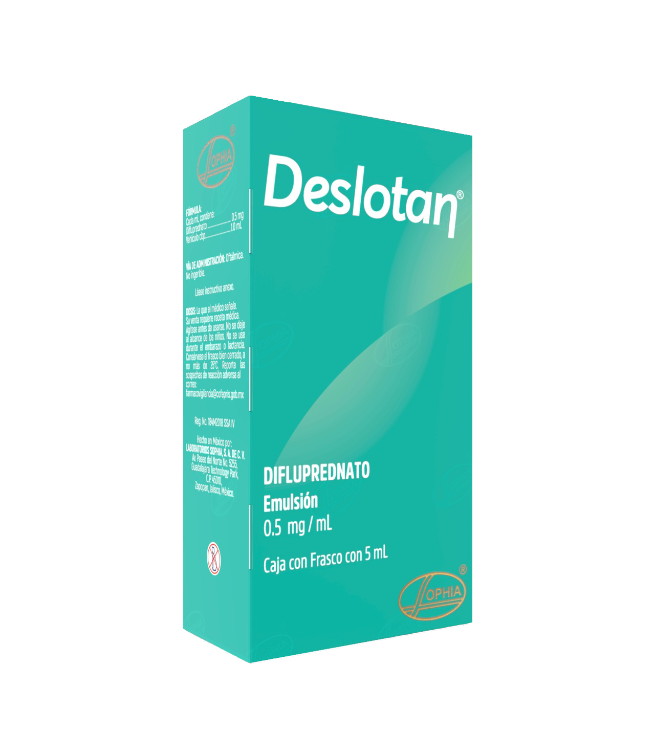 Deslotan, Difluprednato, 0.5mg/mL, 5ml